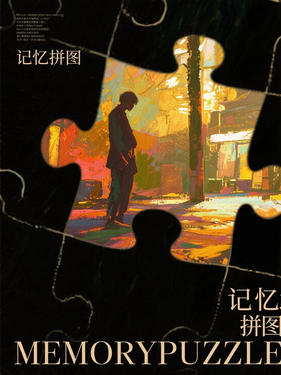 记忆拼图叙事海报图片模板